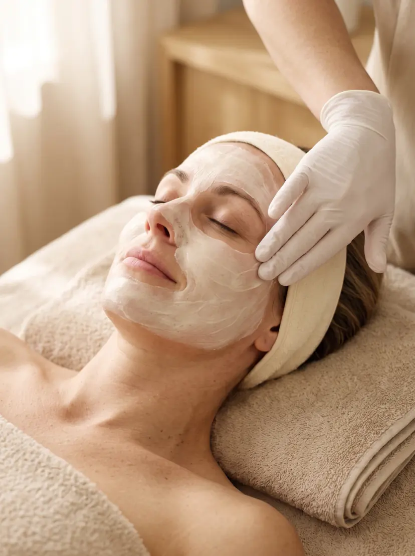 Hidratación facial con mascarilla, imagen conceptual